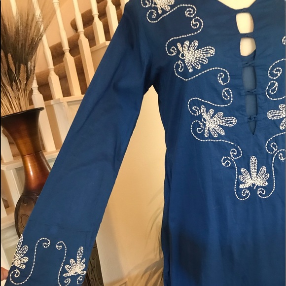 Soft Surroundings Buggle beaded Caftan - Picture 5 of 8